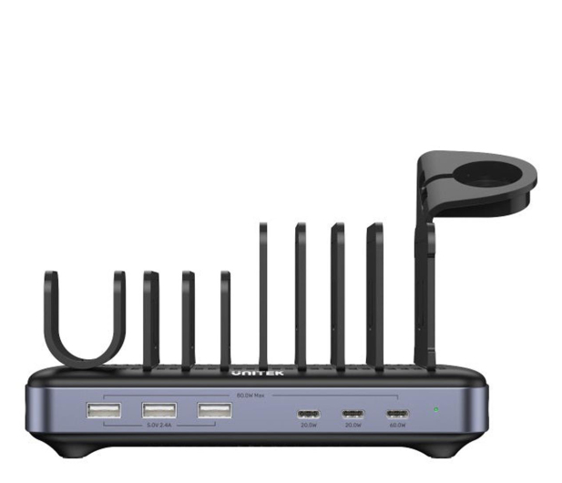 UNITEK Ładowarka sieciowa 80W (3x USB-C, 3x USB-A) P1207B - 1244182 - zdjęcie 3
